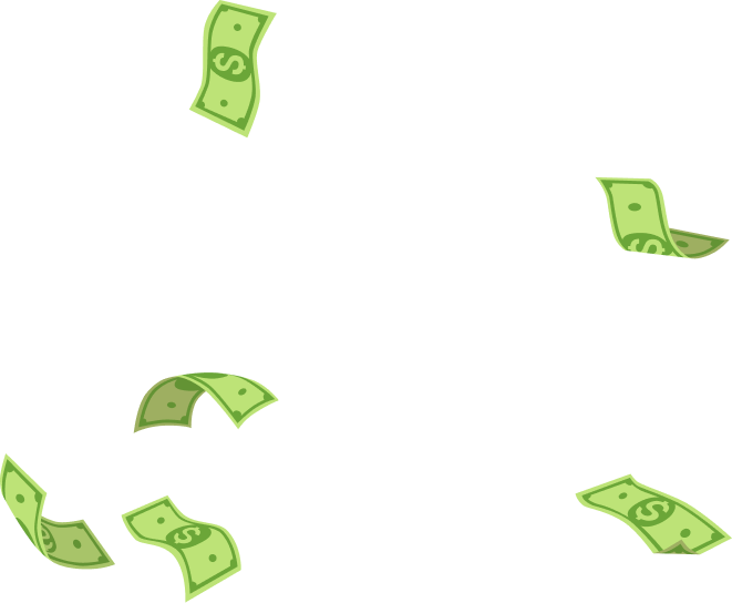 Floating money illustration